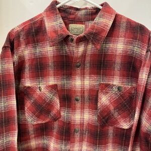 C.E. Schmidt Workwear Flannel Shirt Men's XLT Red White Black Plaid Heavy